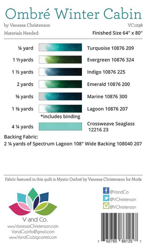 Ombre Winter Cabin pattern by V and Co. with Mystic Ombre