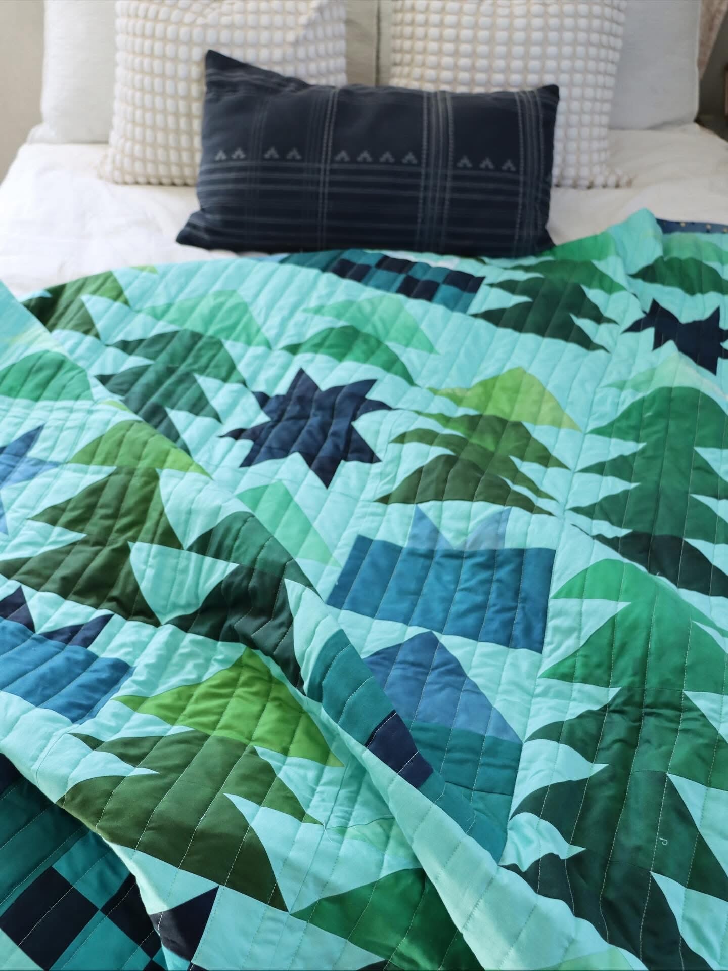 Ombre Winter Cabin pattern by V and Co. with Mystic Ombre quilting