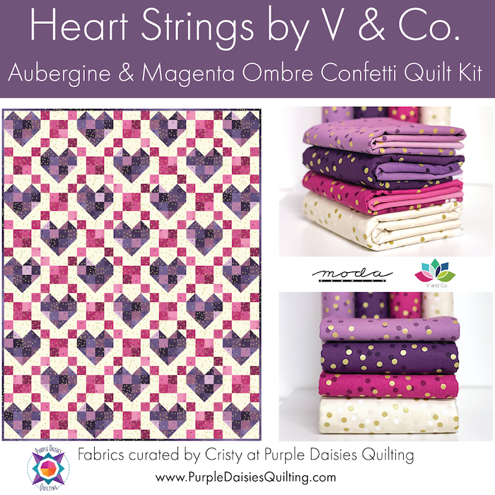 Heart Strings by V & Co. - Aubergine Quilt Kit {PREORDER}