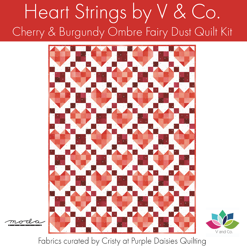 Heart Strings by V & Co. - Cherry Quilt Kit