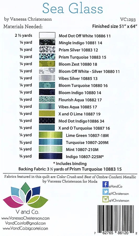 Sea Glass by V & Co. + Quilt Kit