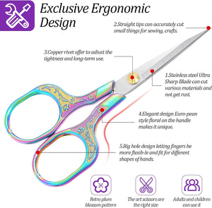Vintage Floral Embroidery Scissors