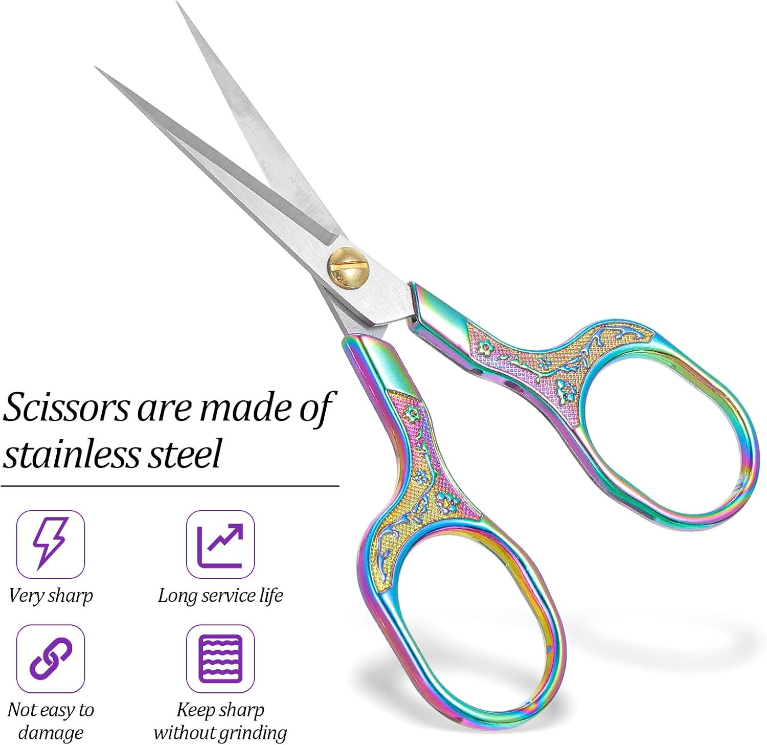 Vintage Floral Embroidery Scissors
