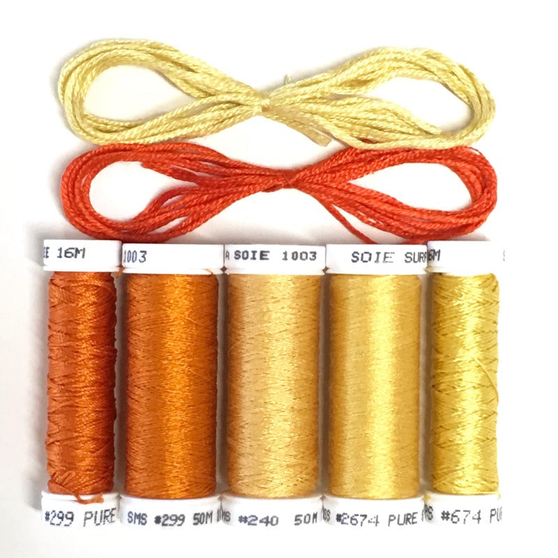 Yellow/Orange - Au Ver a Soie Thread Set