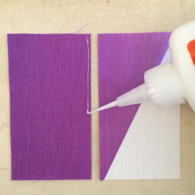 Glue Basting a quilt block