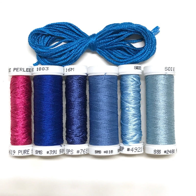 Royal Blue Silk Thread Spool Art Silk Thread Hand Machine Embroidery Thread