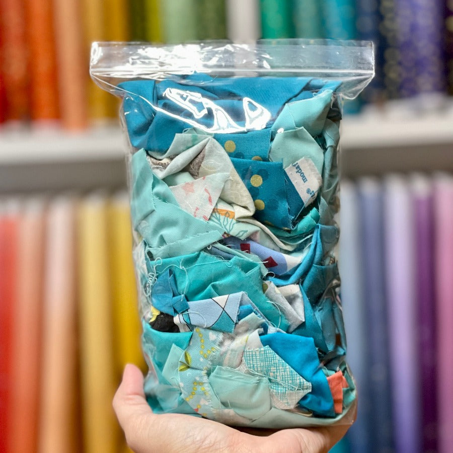 6 oz Aqua Fabric Scrap Bag