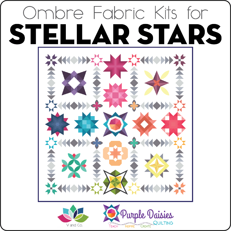 Stellar Stars Pattern + Ombre Fabric Kit