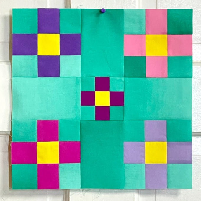 Blooming Meadow Quilt Block by Cristy Fincher - PDF