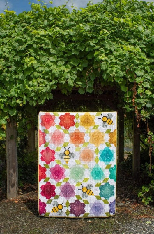 Bumblebee Blossoms by Krista Moser - Purple Daisies Quilting