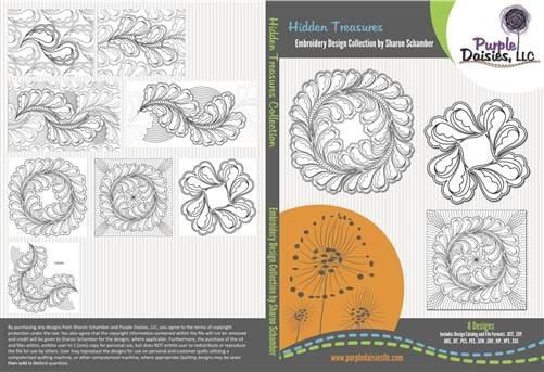 Hidden Treasures digitized longarm and machine embroidery designs by Sharon Schamber