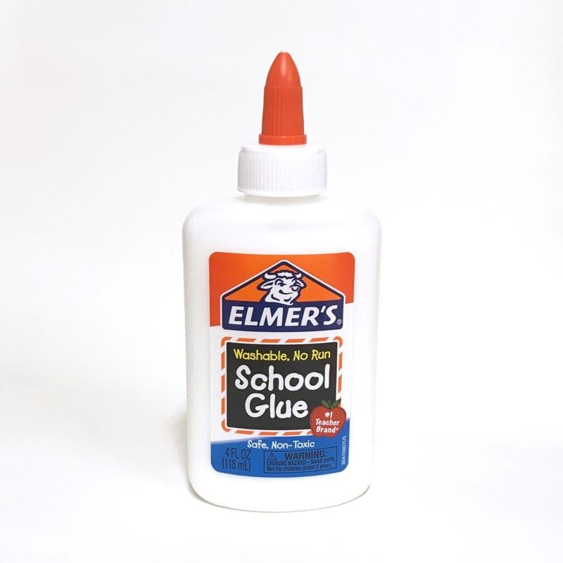 This July 19, 2018, photo shows a display of sparkle Elmer's glue in a  Walmart in Pittsburgh. Elmer's has been expanding beyond its famous white  school glue to purple, pink and blue