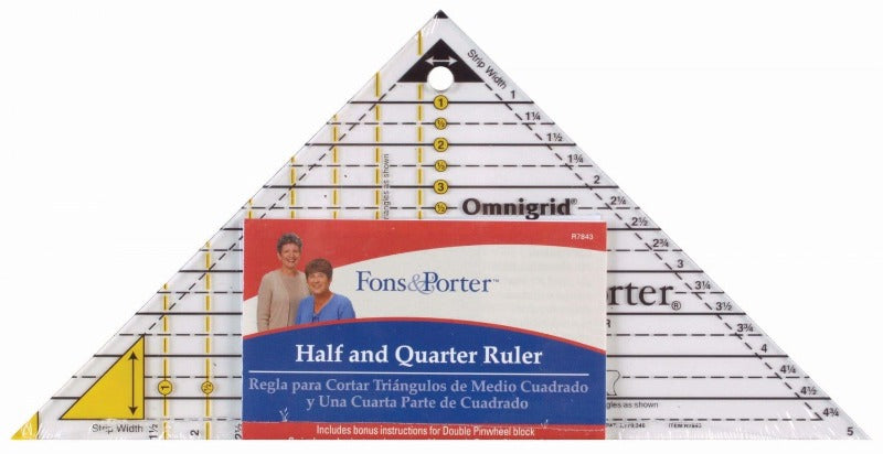 Half & Quarter Square Ruler by Fons & Porter - Purple Daisies Quilting