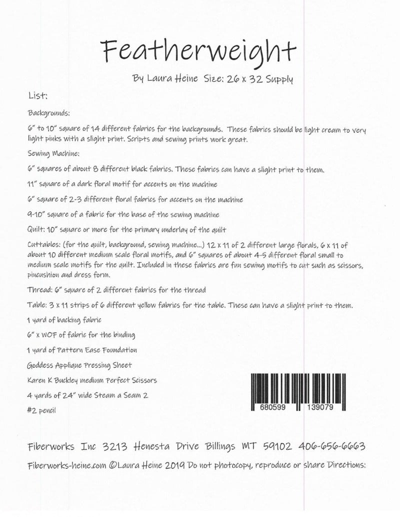 Featherweight Collage Pattern