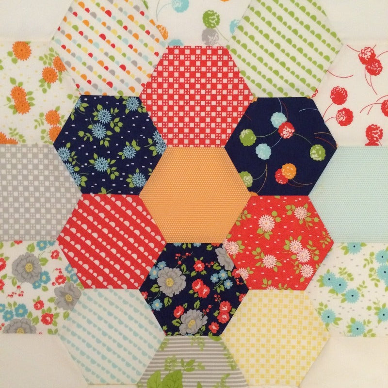 Machine Pieced Hexagons