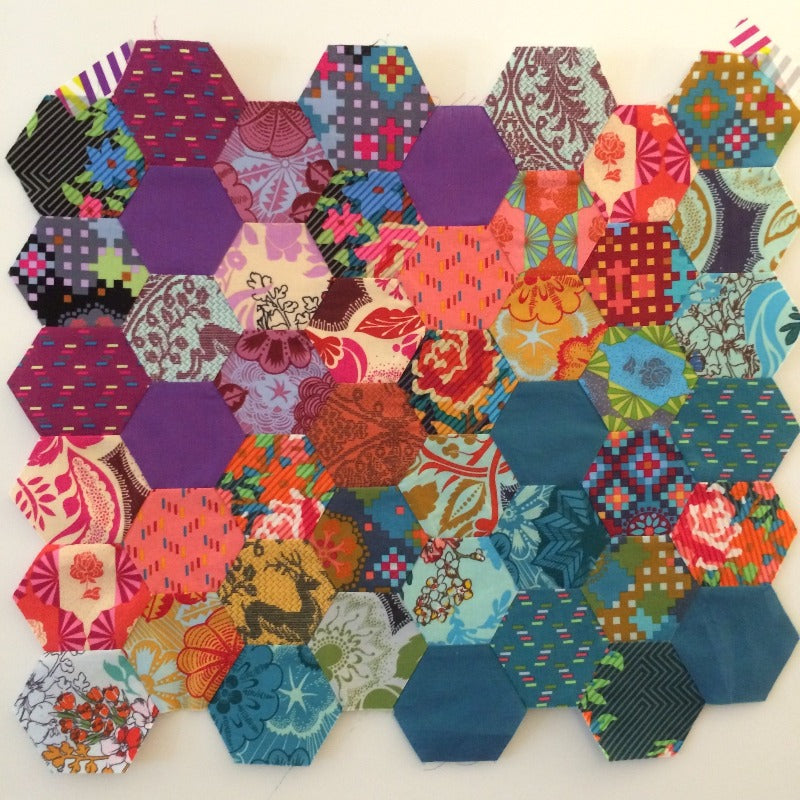 Machine Pieced Hexagons