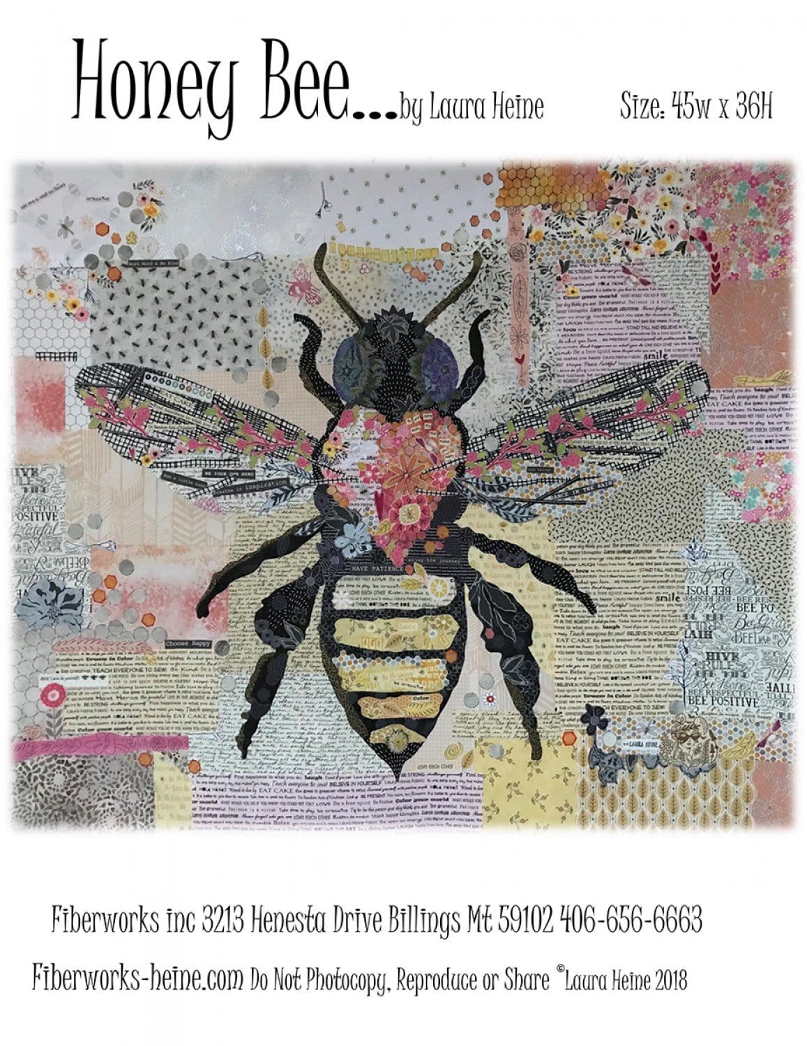 Honey Bee Collage Pattern