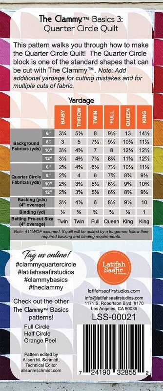 The Clammy Basics 3 - Quarter Circle Quilt