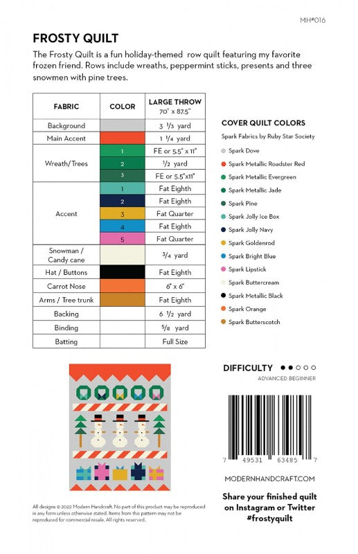 Frosty Quilt Pattern