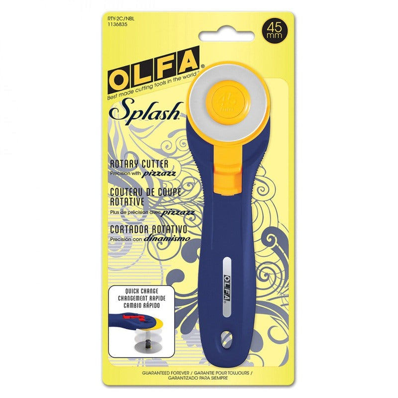 Olfa Splash Rotary Cutter - Size 45mm - Purple Daisies Quilting