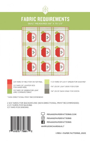 Apple Orchard Quilt by Pen + Paper Patterns