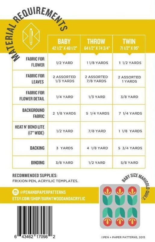 Marigold Quilt Pattern