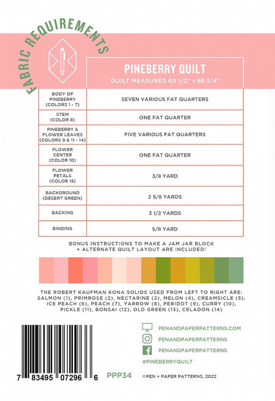 Pineberry Quilt pattern by Pen + Paper Patterns