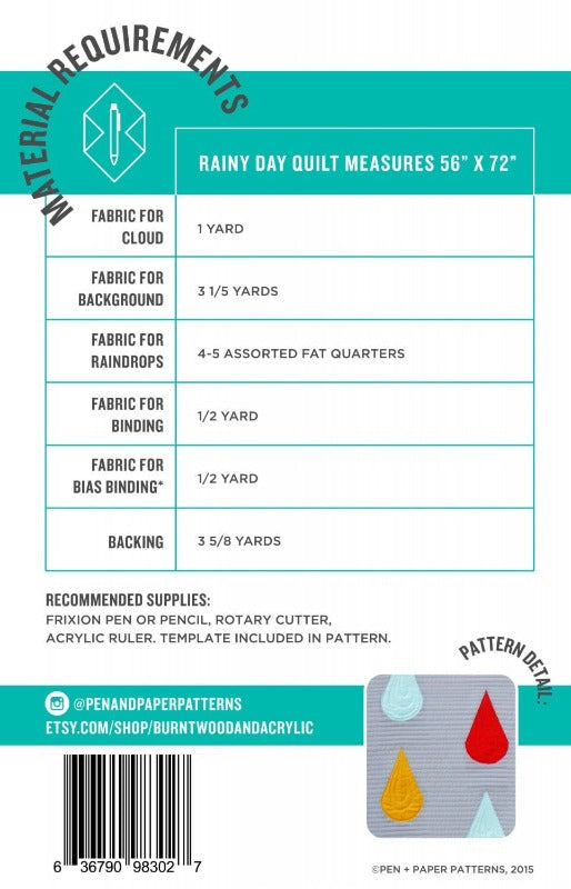 Rainy Day Quilt Pattern