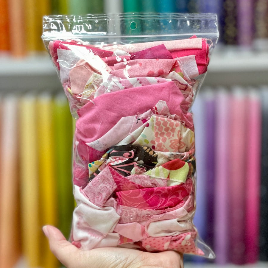 6 oz Pink Fabric Scrap Bag