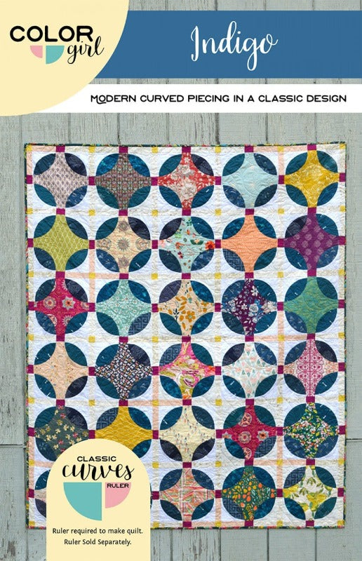 Indigo by Color Girl Quilts - Purple Daisies Quilting
