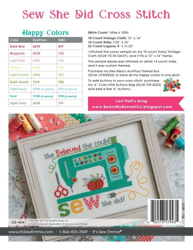 Sew She Did - Cross Stitch Pattern