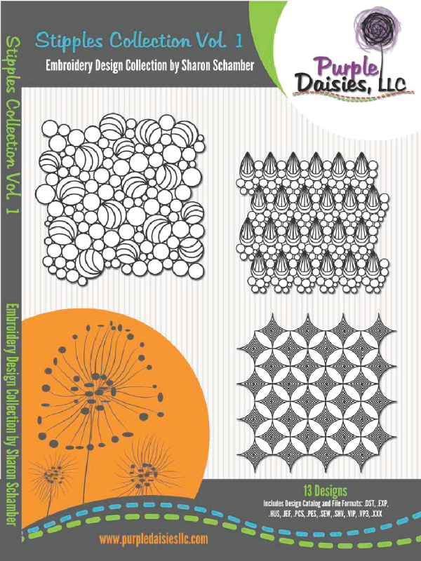 Stipples digitized longarm and machine embroidery designs by Sharon Schamber