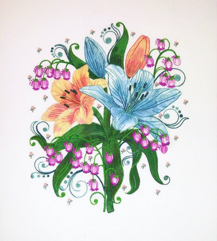 Teal Lilies - Soie 100/3 Thread Collection