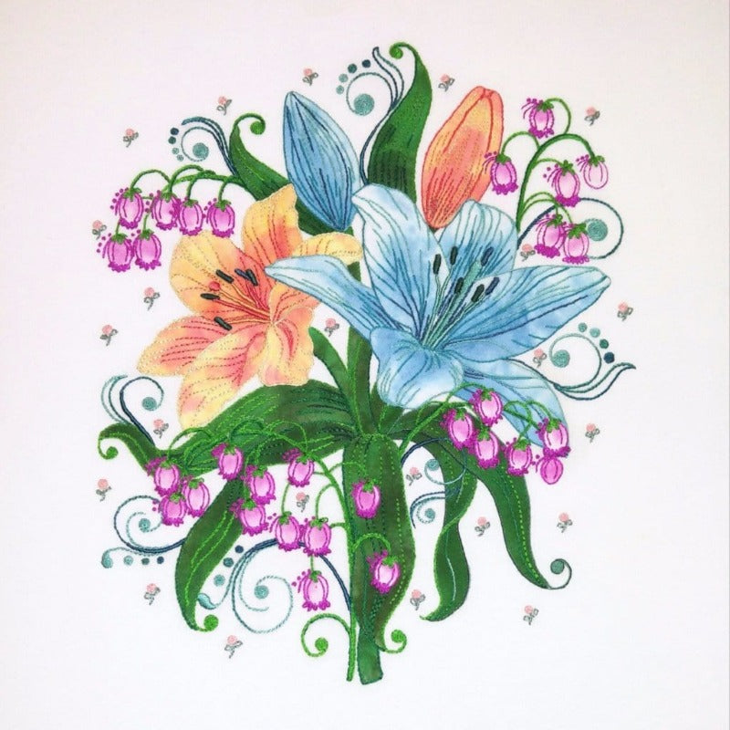 Teal Lilies - Applique Pattern