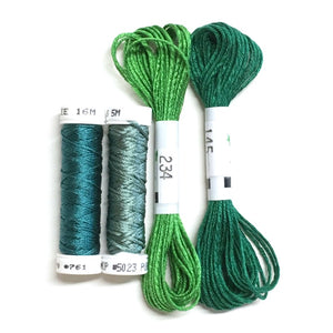 Teal Lilies - Leaf Thread Collection