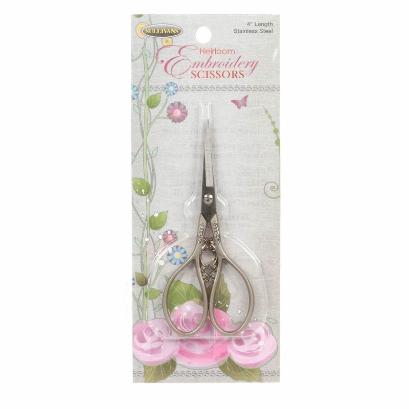 Pewter Teardrop Heirloom Embroidery Scissors