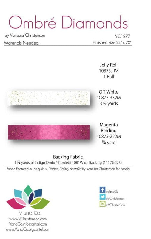 Ombre Diamonds - by V & Co. - Pattern/Kit