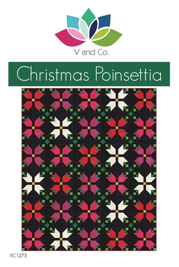 Christmas Poinsettia Quilt Kit • Ombre Woven Stripes by V & Co.