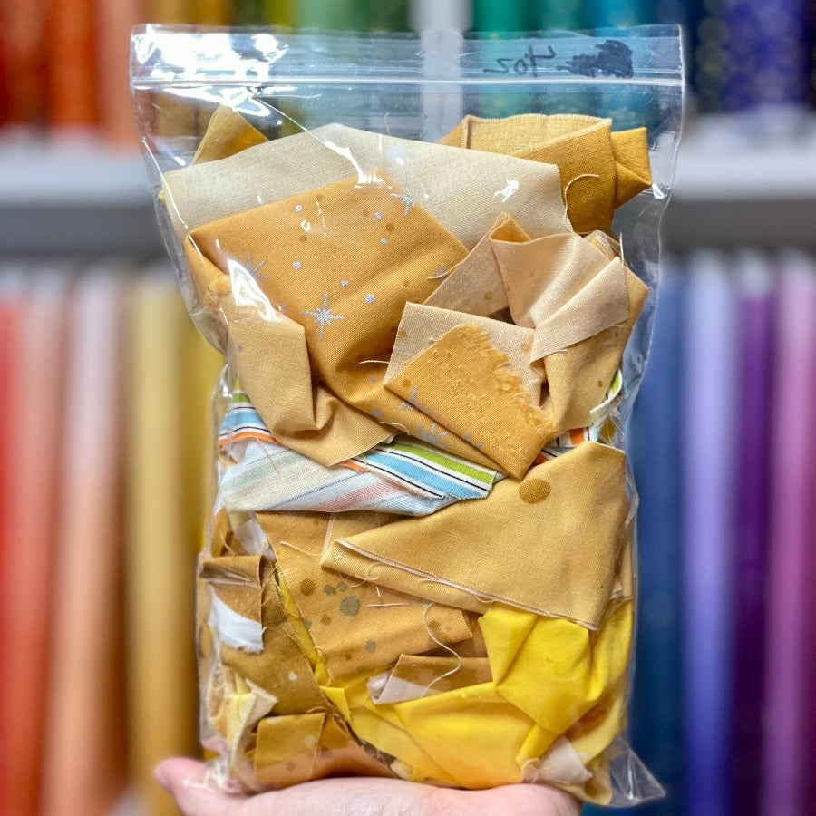 4 oz Yellow Fabric Scrap Bag