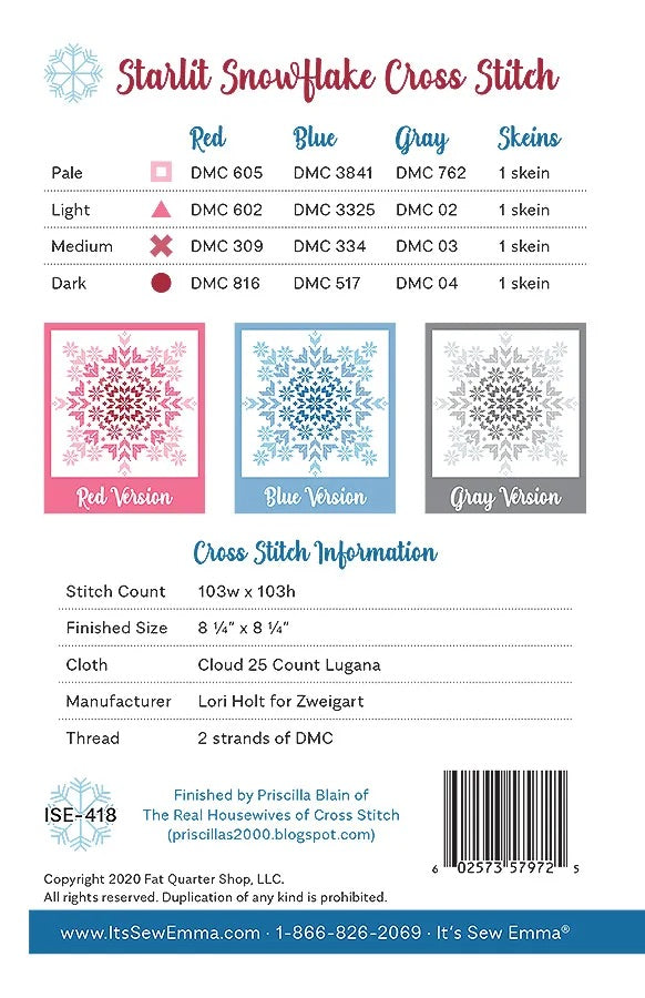 Starlit Snowflake - Cross Stitch Pattern